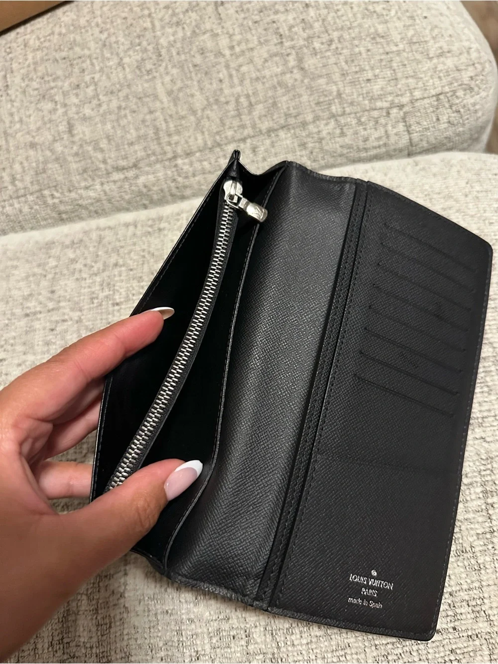 Louis Vuitton Black Damier Graphite Long Bifold Wallet